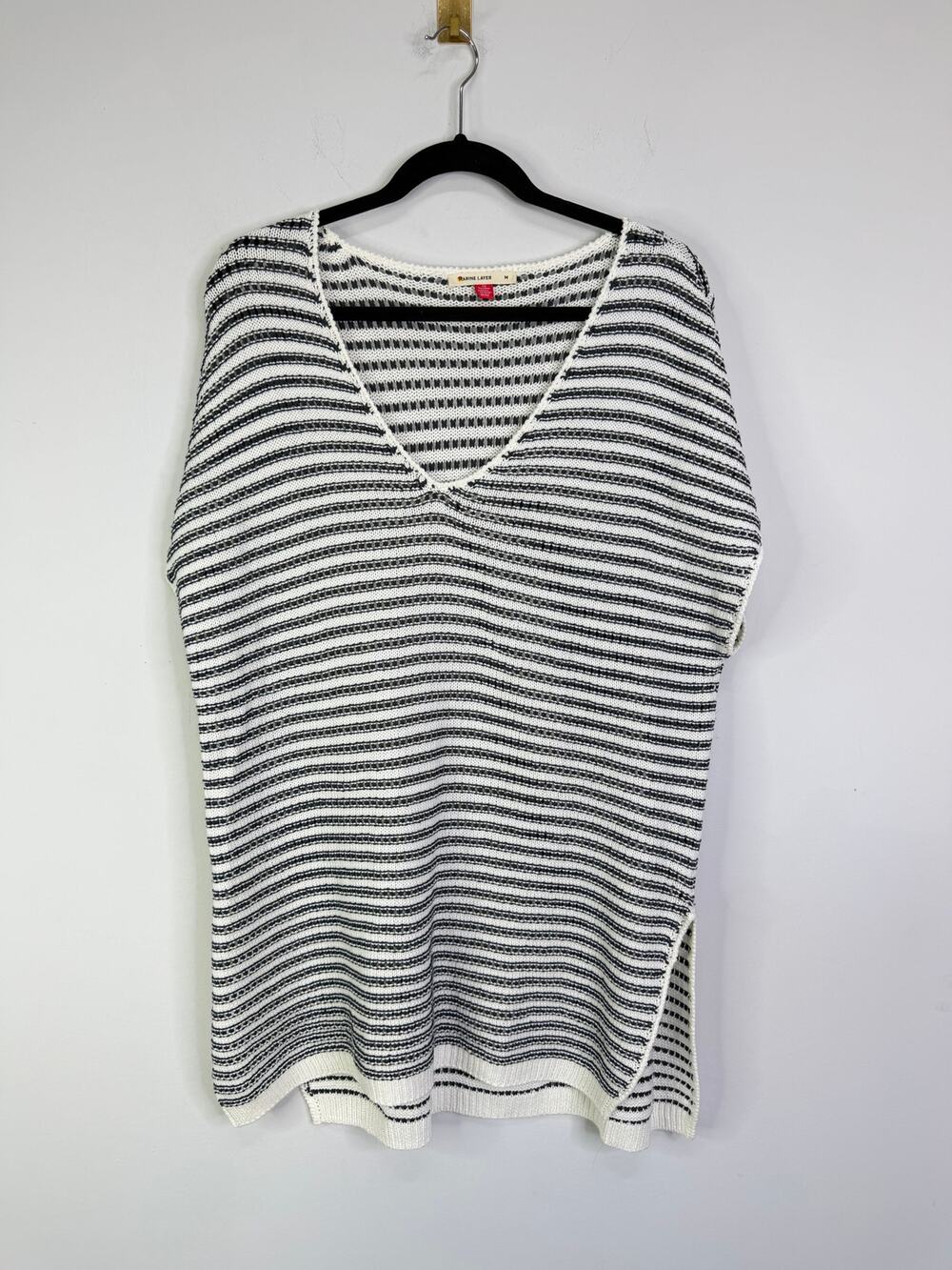Marine Layer Knit Stripe Swimsuit Coverup Sweater Size Medium